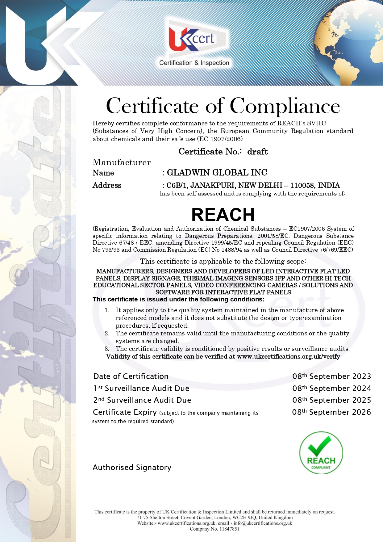 GLADWIN GLOBAL INC ukcert reach draft Copy 2 page 0001